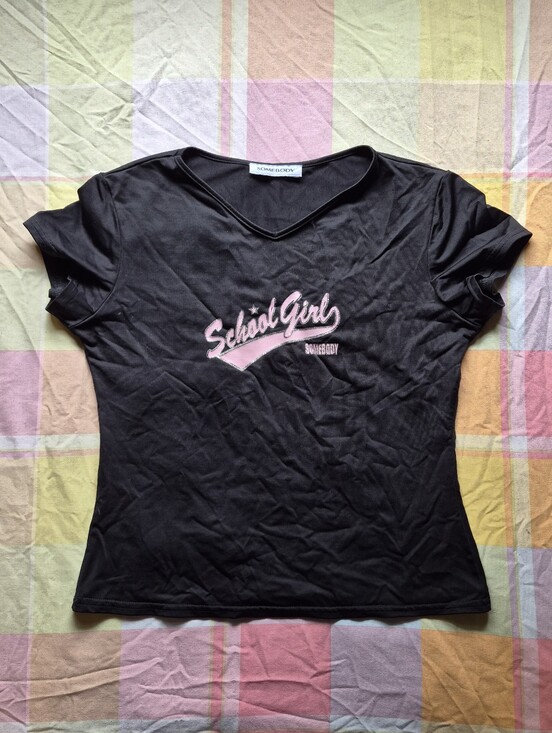 Somebody Tops - Black and Pink Graphic Tee by Somebody